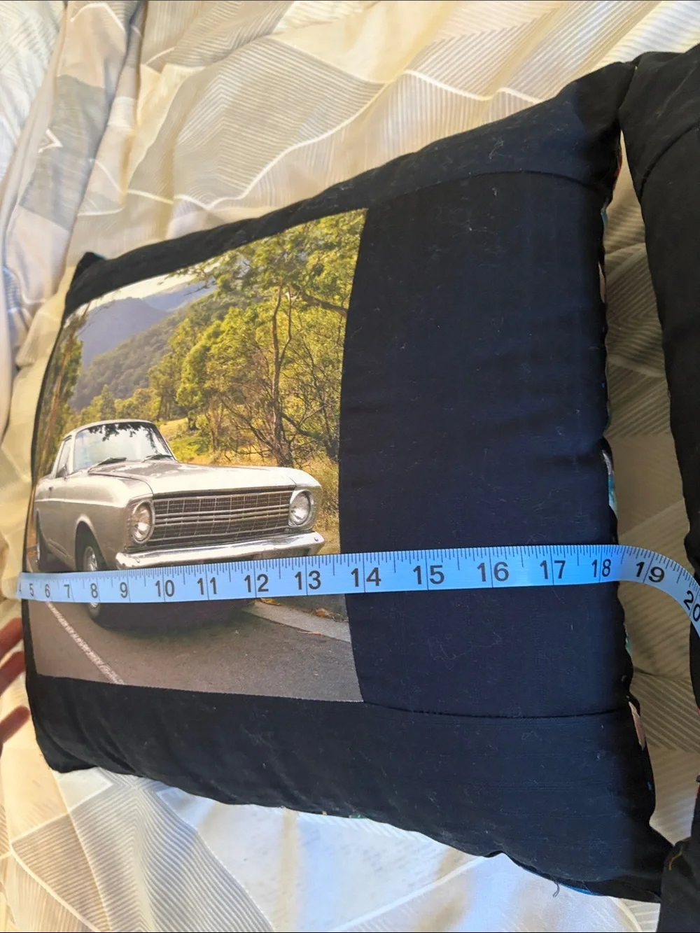 One of a kind Black Classic Car hand-made throw pillows